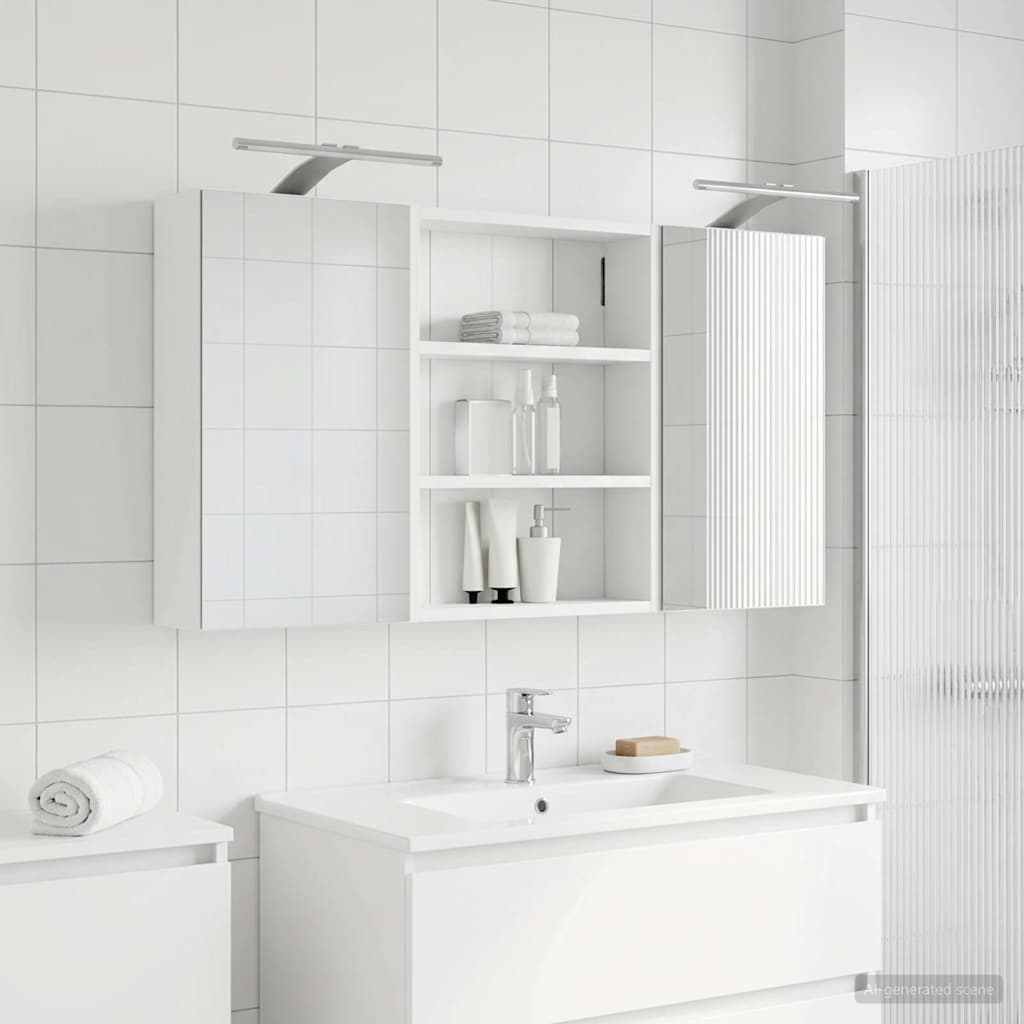 Badkamerkastenset 3 st 100 x 10,5 x 50 cm Bewerkt hout is nu te koop bij PeponiXL, paradijselijk wonen!