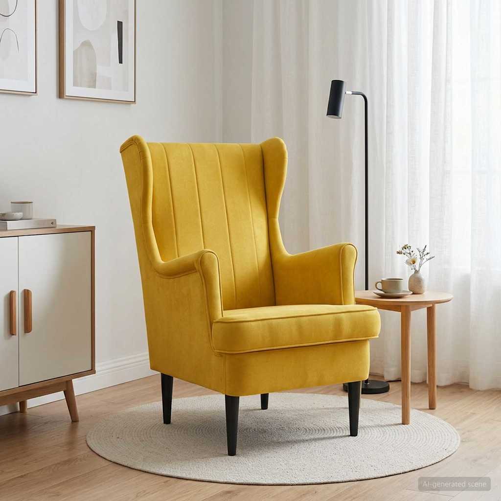 Fauteuil Geel Fluweel is nu te koop bij PeponiXL, paradijselijk wonen!