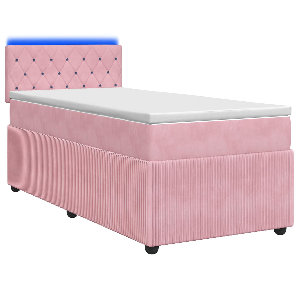 Boxspringbed met matras met hoofdeinde Roze 80 x 200 cm Fluweel is nu te koop bij PeponiXL, paradijselijk wonen!