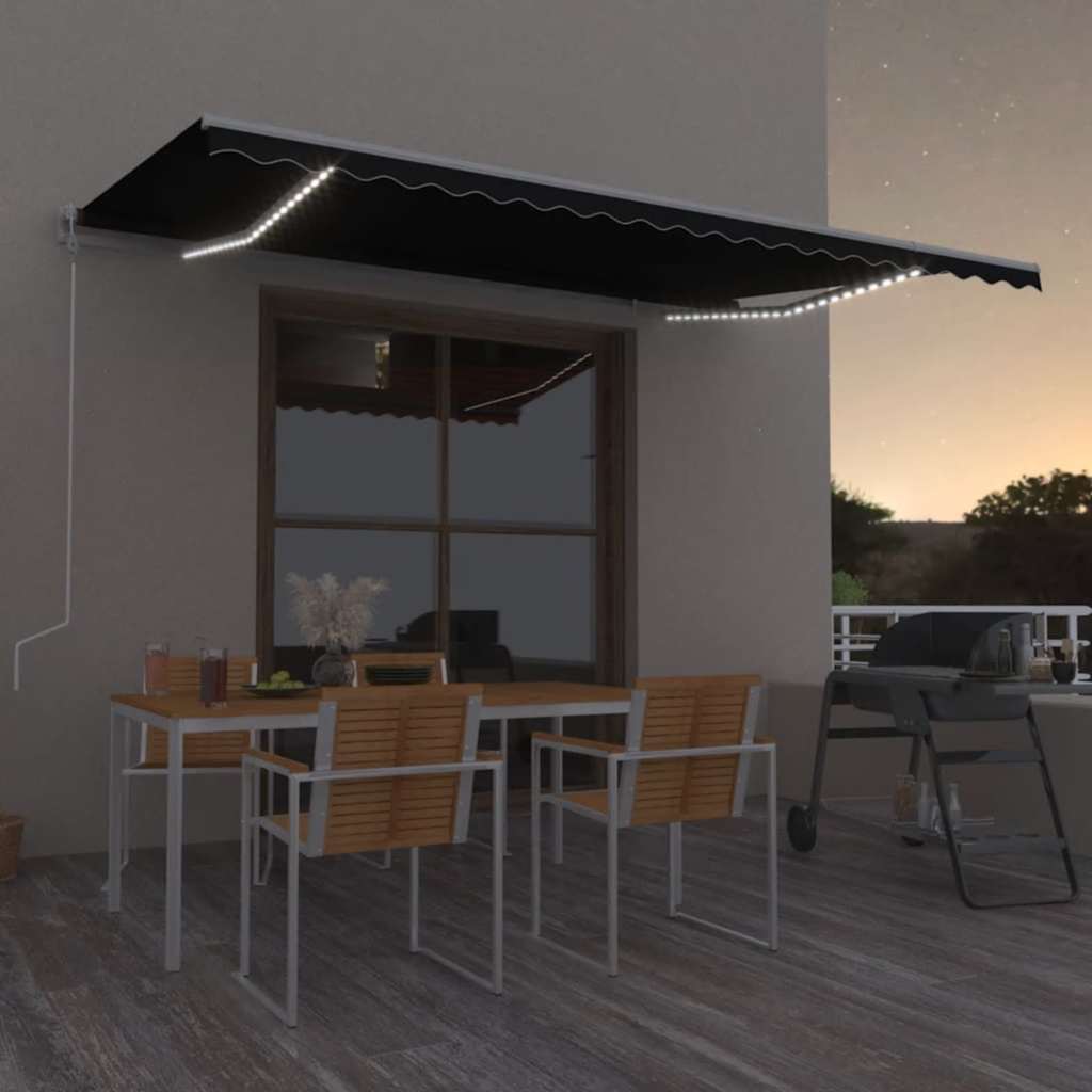 Luifel automatisch met LED en windsensor 500x300 cm antraciet is nu te koop bij PeponiXL, paradijselijk wonen!