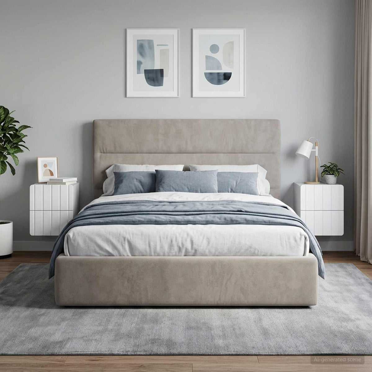 Wandbeugel Bedkast 2 pcs Wit 33 x 34,5 x 43 cm Bewerkt hout is nu te koop bij PeponiXL, paradijselijk wonen!