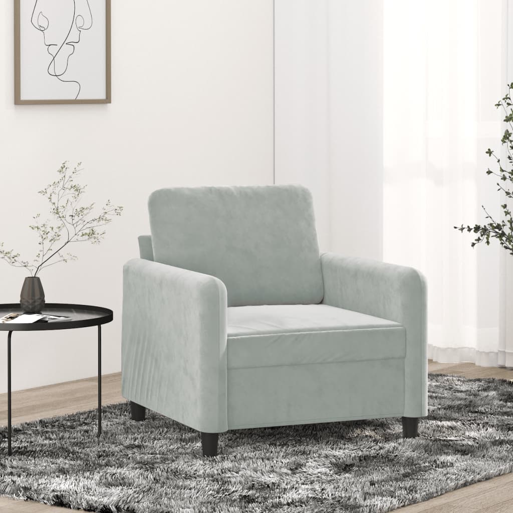 Fauteuil 60 cm fluweel lichtgrijs is nu te koop bij PeponiXL, paradijselijk wonen!