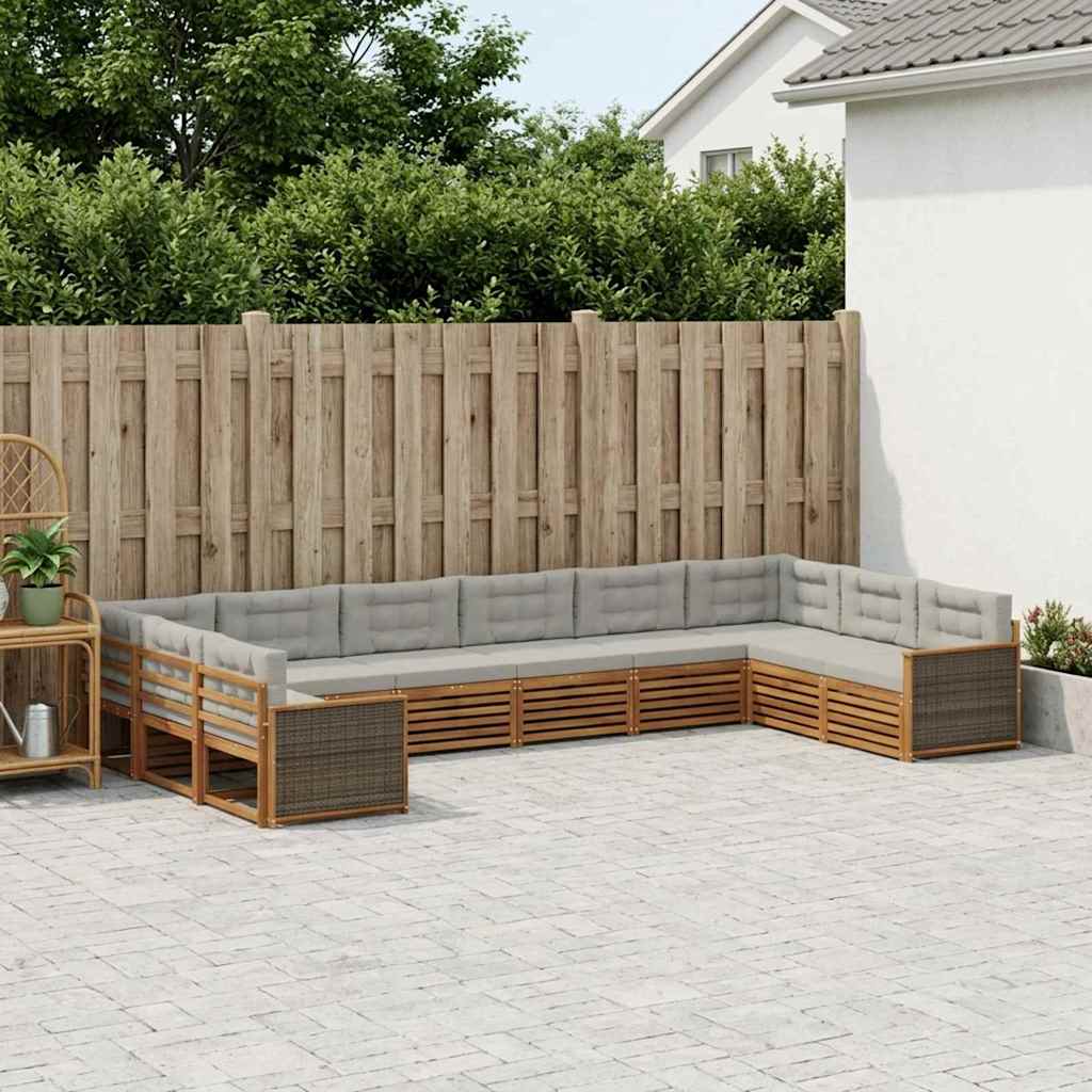 Sofa-Sets met kussen 10 pcs Massief Acaciahout is nu te koop bij PeponiXL, paradijselijk wonen!