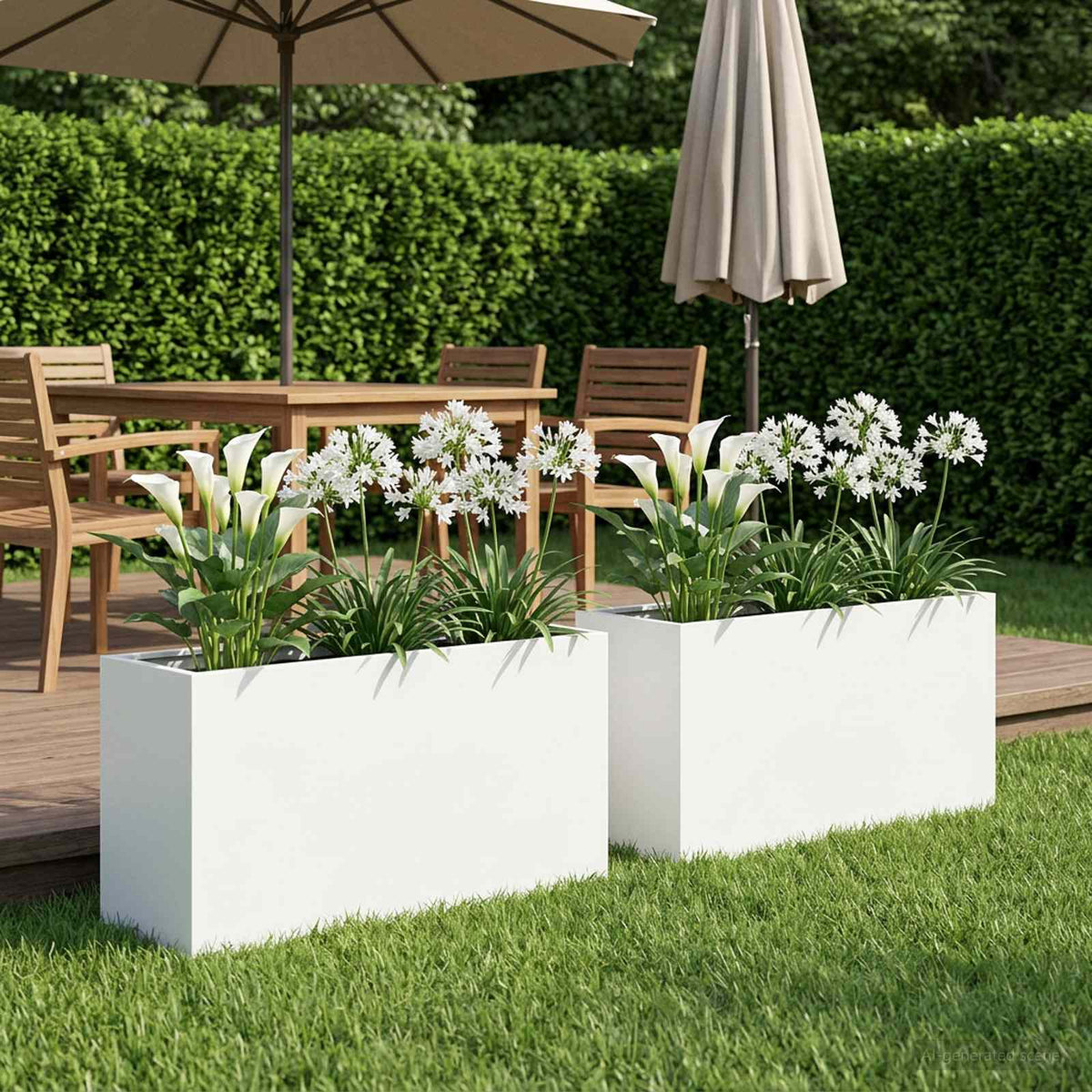 Plantenbak 2 st Wit 80 x 30 x 40 cm Koudgewalst staal is nu te koop bij PeponiXL, paradijselijk wonen!