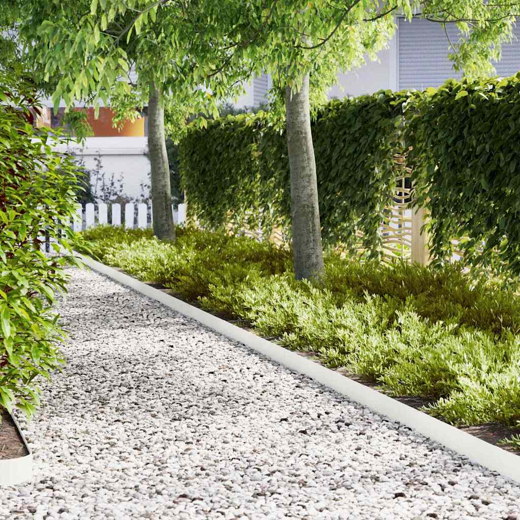Tuinrand 10 pcs Wit 100 x 0,05 x 15 cm Koudgewalst staal is nu te koop bij PeponiXL, paradijselijk wonen!