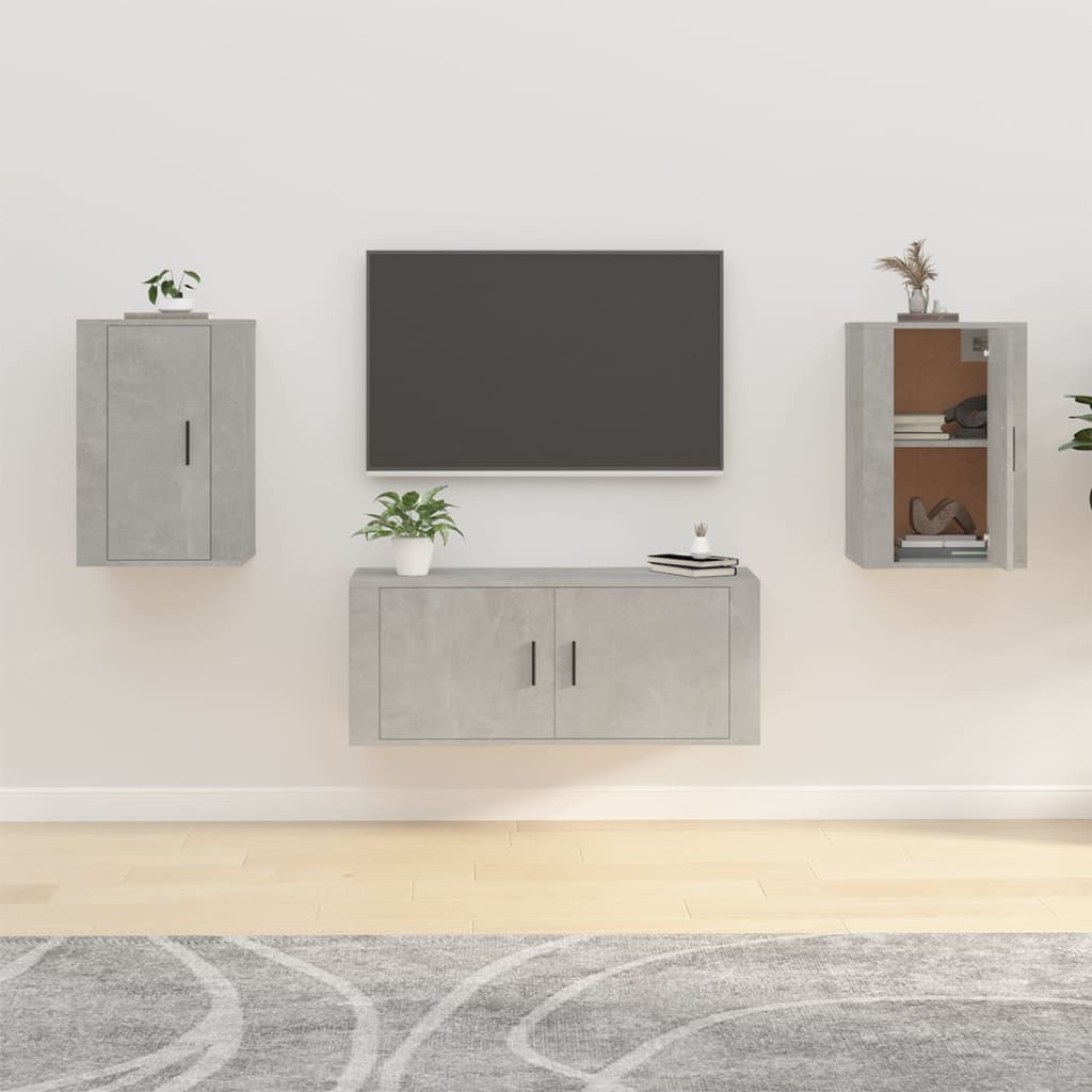 Tv-wandmeubels 2 st 40x34,5x60 cm betongrijs is nu te koop bij PeponiXL, paradijselijk wonen!