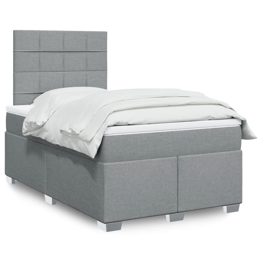 Boxspring met matras stof lichtgrijs 120x190 cm is nu te koop bij PeponiXL, paradijselijk wonen!