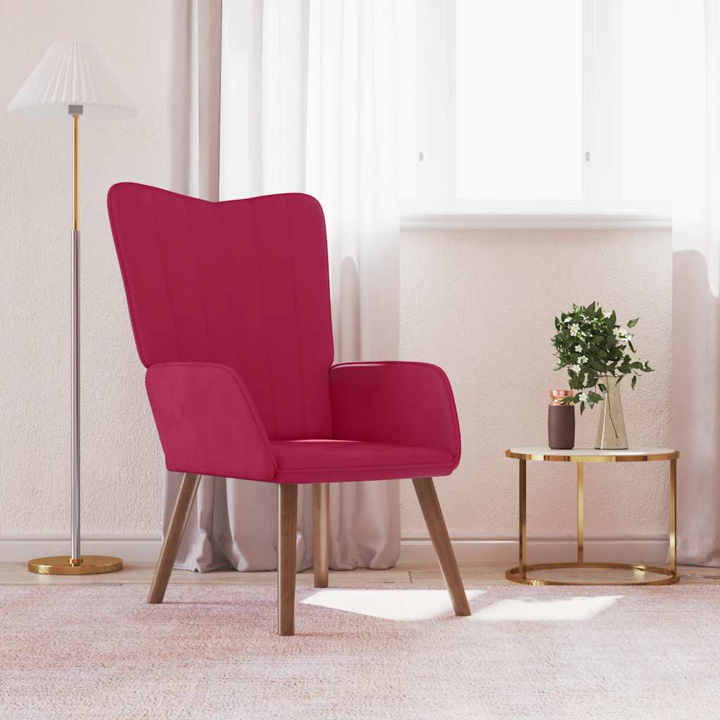 Relaxstoel fluweel wijnrood is nu te koop bij PeponiXL, paradijselijk wonen!