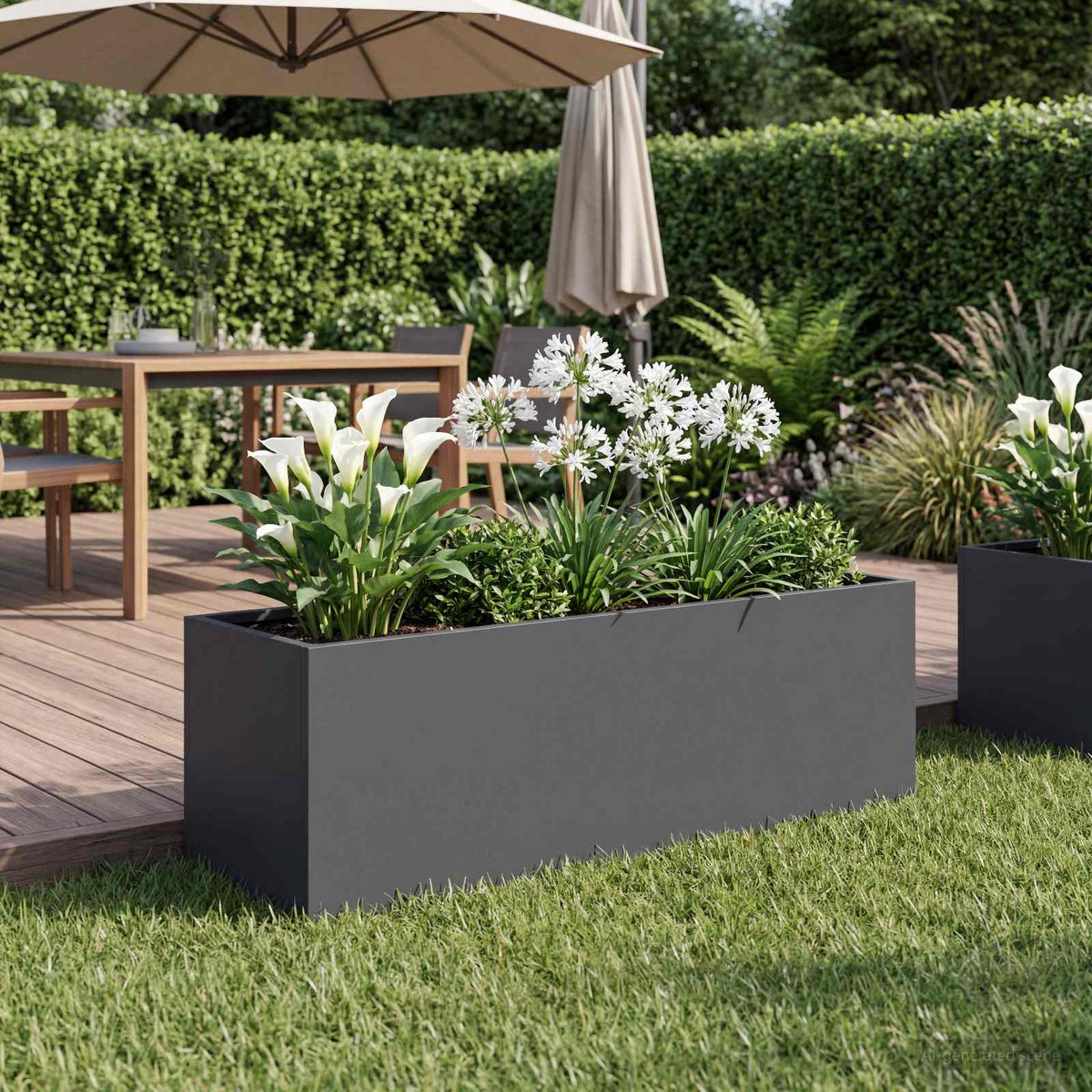 Plantenbak Antraciet 40 x 20 x 20 cm Koudgewalst staal is nu te koop bij PeponiXL, paradijselijk wonen!