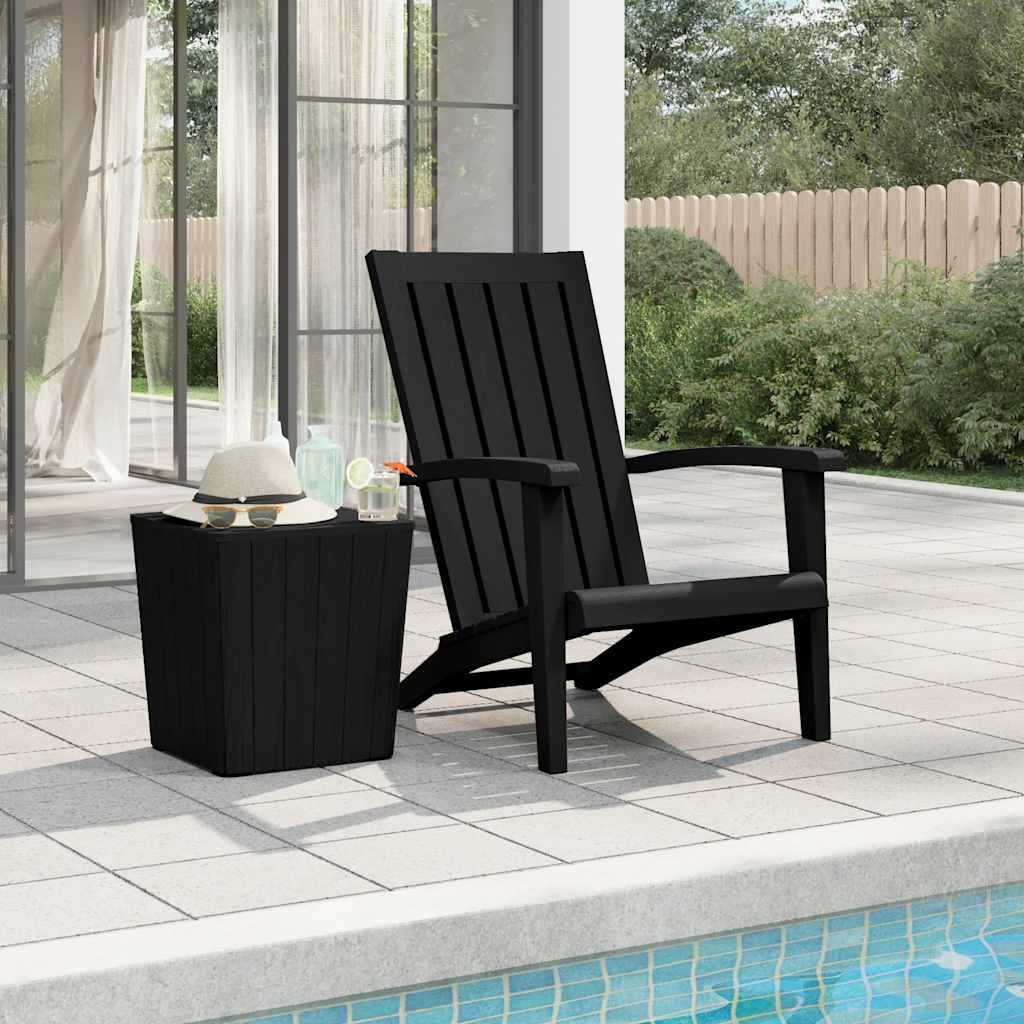 Tuinstoel Adirondack polypropeen zwart is nu te koop bij PeponiXL, paradijselijk wonen!