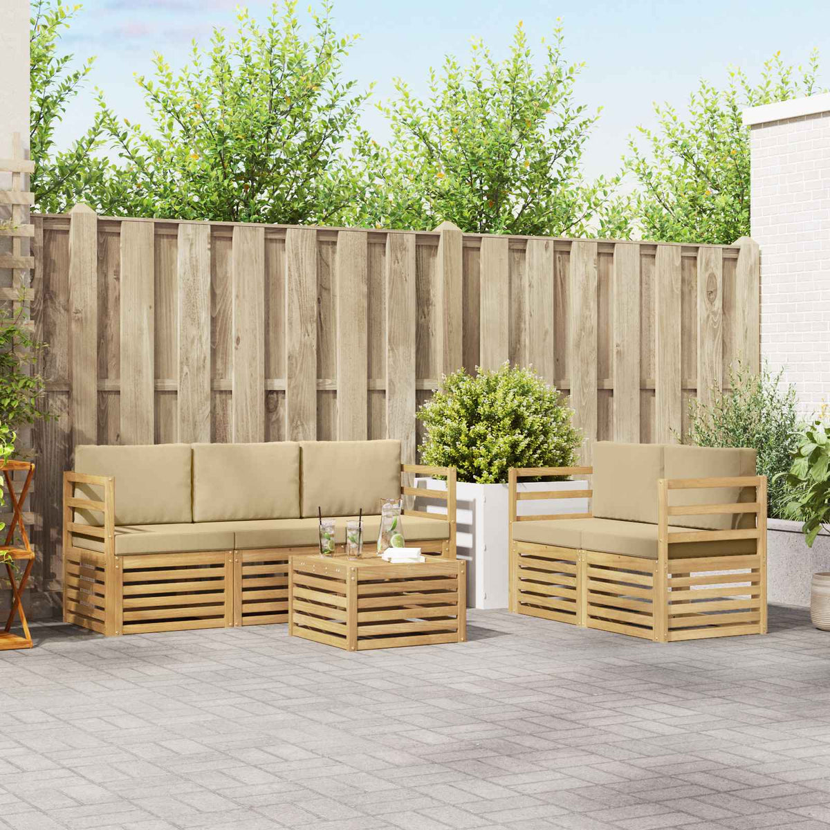 Sofa-Sets Massief Acaciahout is nu te koop bij PeponiXL, paradijselijk wonen!
