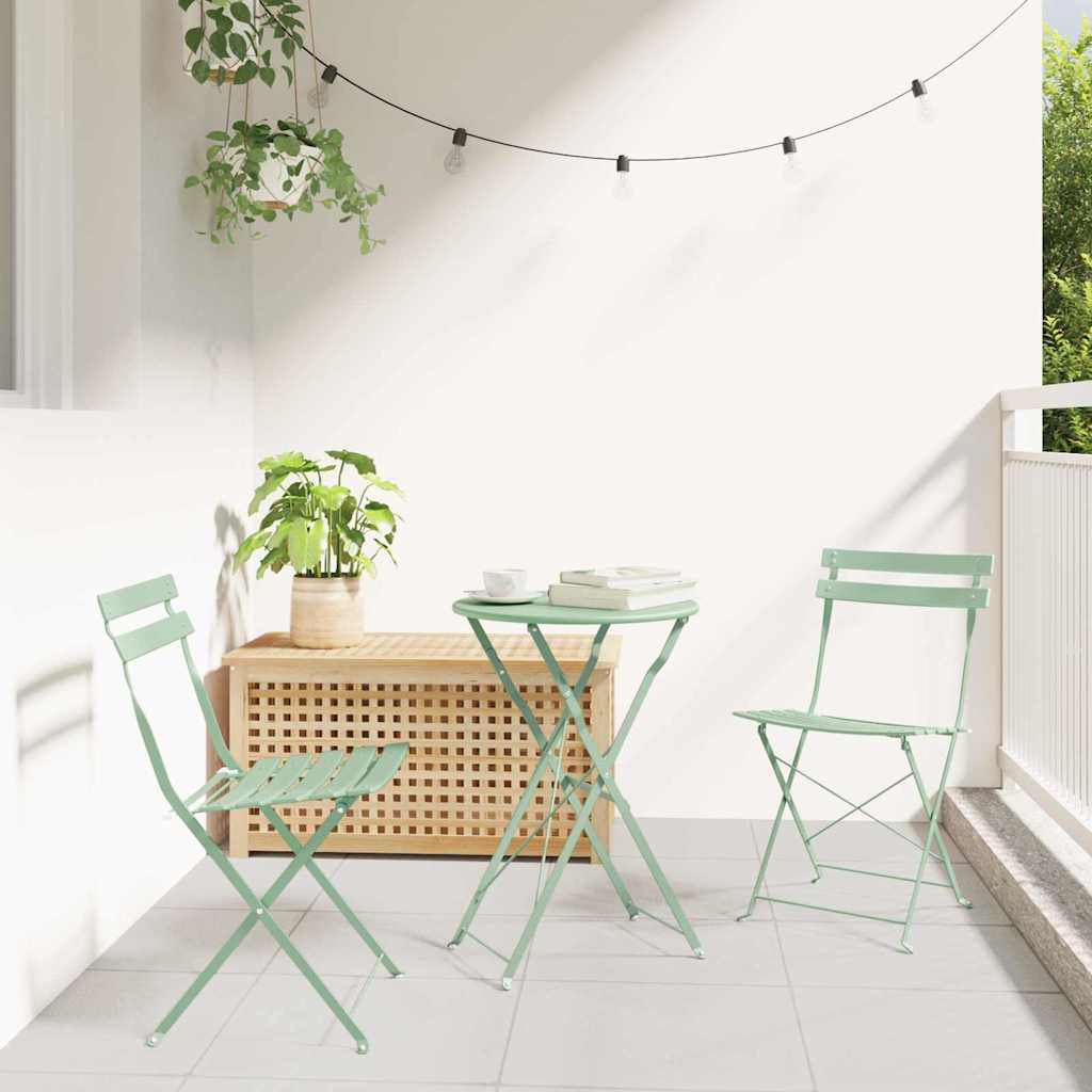 Vouw Bistro Set 3 pcs Sea foam Staal is nu te koop bij PeponiXL, paradijselijk wonen!