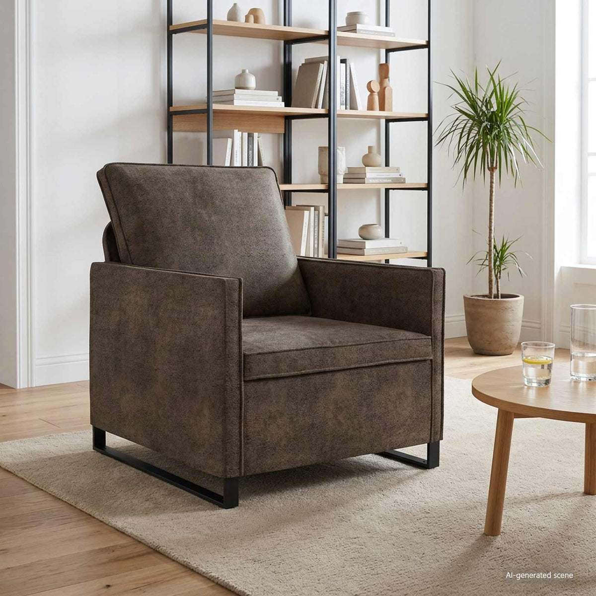 Enkele sofa Donkergrijs 70 x 81 x 82 cm Faux Suède Stof is nu te koop bij PeponiXL, paradijselijk wonen!