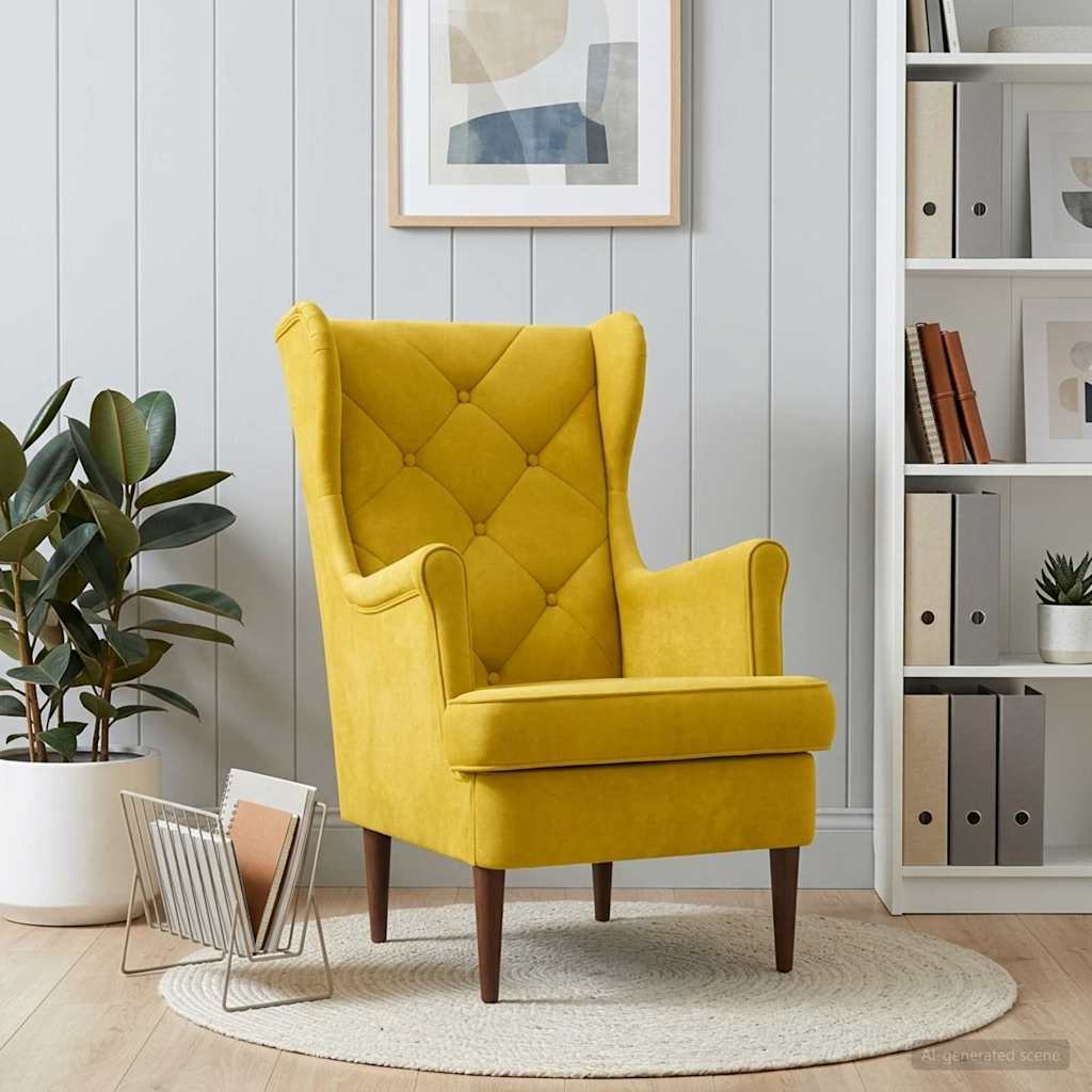 Fauteuil Geel Fluweel is nu te koop bij PeponiXL, paradijselijk wonen!