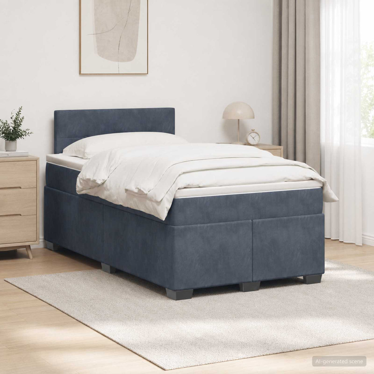 Boxspringbed met matras Donkergrijs 120 x 190 cm Fluweel is nu te koop bij PeponiXL, paradijselijk wonen!