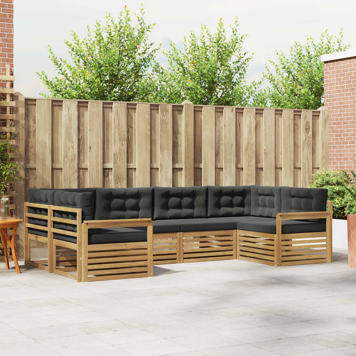 Buiten bankenset met kussen 6 pcs Wit en antracietkleurig is nu te koop bij PeponiXL, paradijselijk wonen!