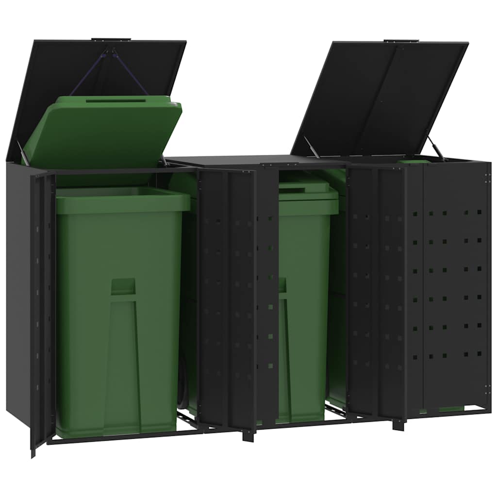 Containerberging voor 3 containers 207x79x117 cm staal zwart is nu te koop bij PeponiXL, paradijselijk wonen!