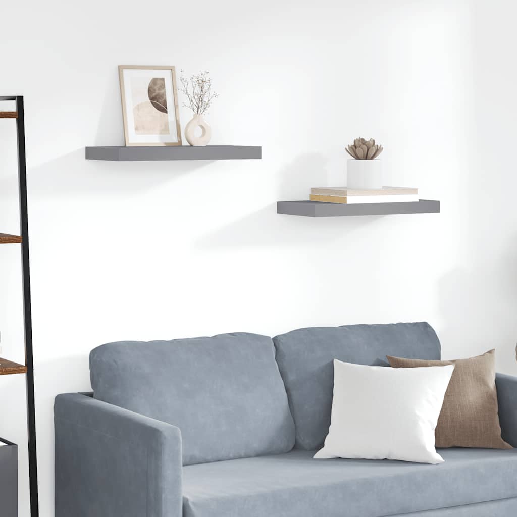 Wandschap zwevend 50x23,5x3,8 cm MDF grijs is nu te koop bij PeponiXL, paradijselijk wonen!