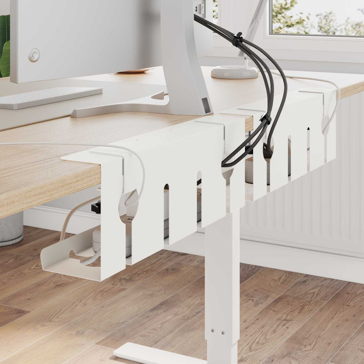 Kabelgoot voor onder bureau 2 st Wit 43 x 10 x 15 cm is nu te koop bij PeponiXL, paradijselijk wonen!