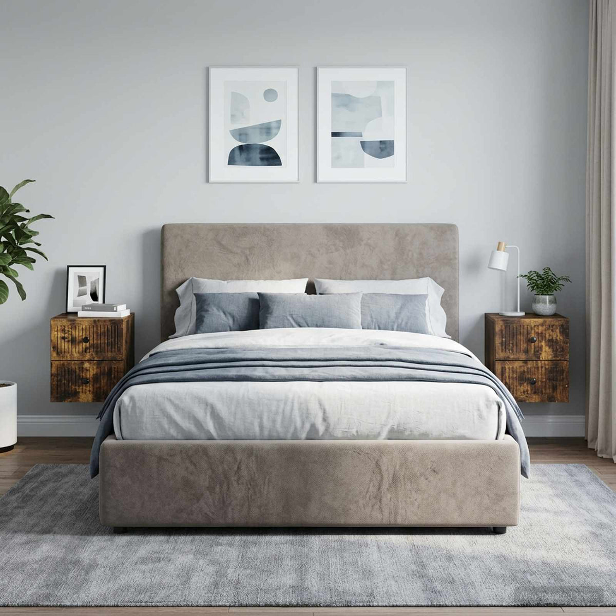 Wandbeugel Bedkast 2 pcs Gerookt eiken 33 x 34,5 x 40 cm is nu te koop bij PeponiXL, paradijselijk wonen!