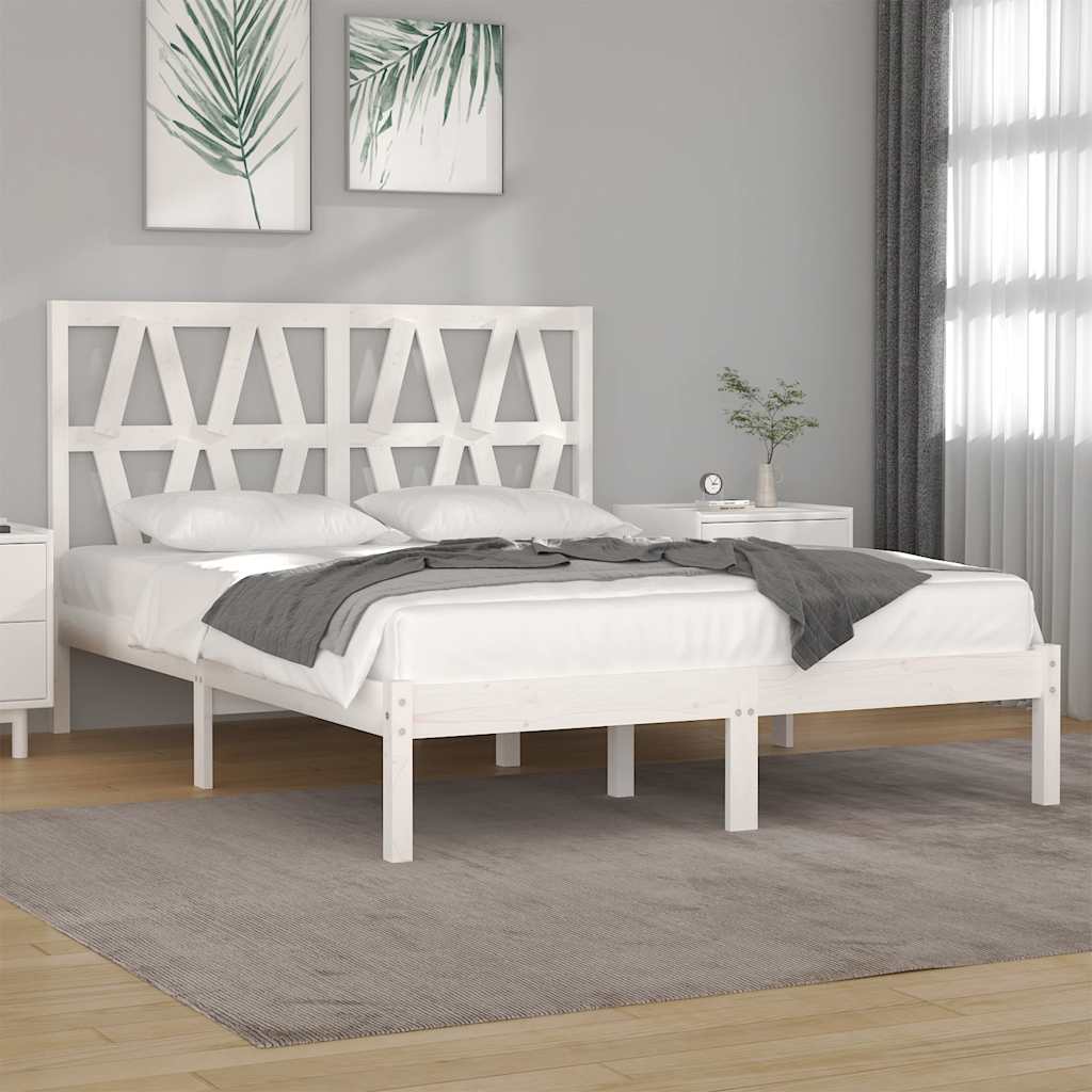 Bedframe massief grenenhout wit 120x200 cm is nu te koop bij PeponiXL, paradijselijk wonen!