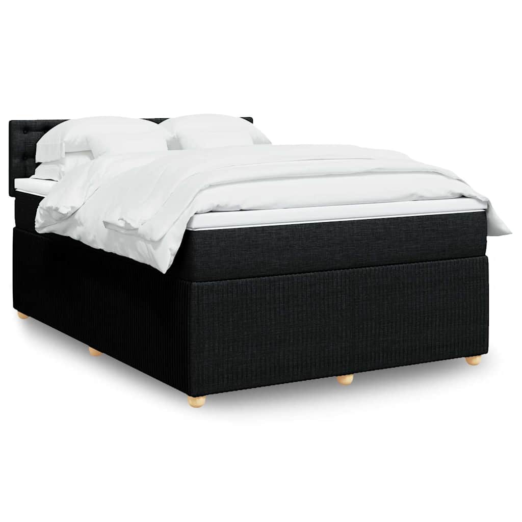 Boxspring met matras stof zwart 140x200 cm is nu te koop bij PeponiXL, paradijselijk wonen!