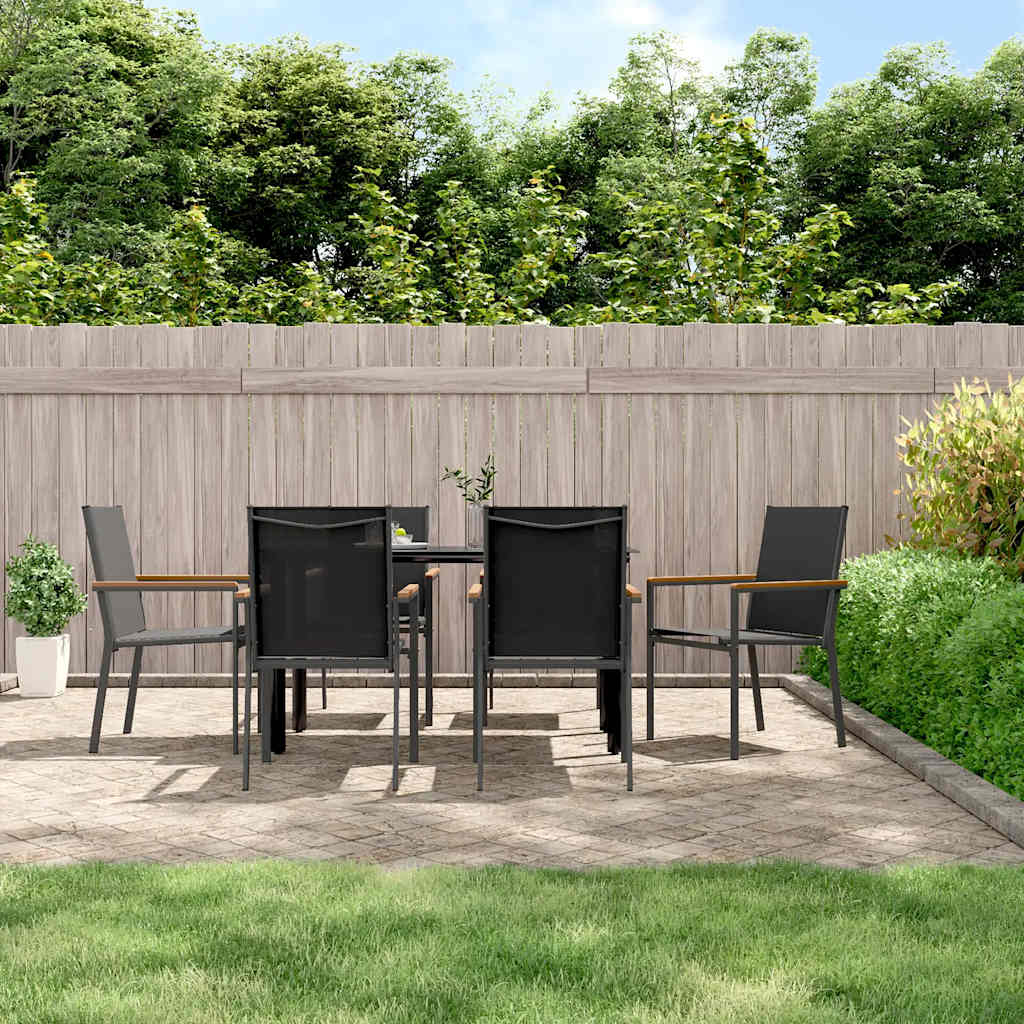 7-delige Tuinset textileen en staal zwart is nu te koop bij PeponiXL, paradijselijk wonen!