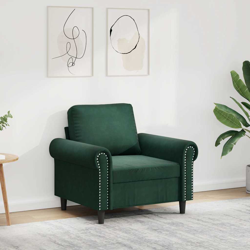 Fauteuil 60 cm fluweel donkergroen is nu te koop bij PeponiXL, paradijselijk wonen!