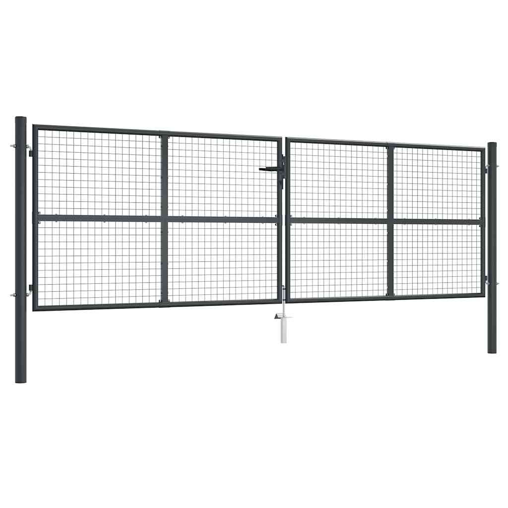 Tuinhek van gaas gegalvaniseerd staal 400x125 cm grijs is nu te koop bij PeponiXL, paradijselijk wonen!