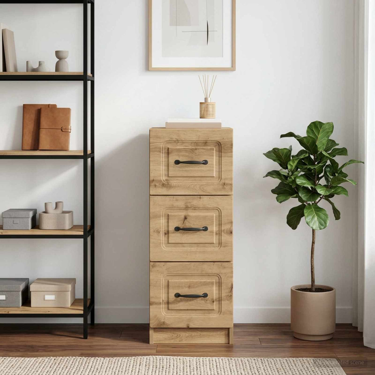 Ladenkast Artisanaal eiken 33 x 34,5 x 87 cm Bewerkt hout is nu te koop bij PeponiXL, paradijselijk wonen!