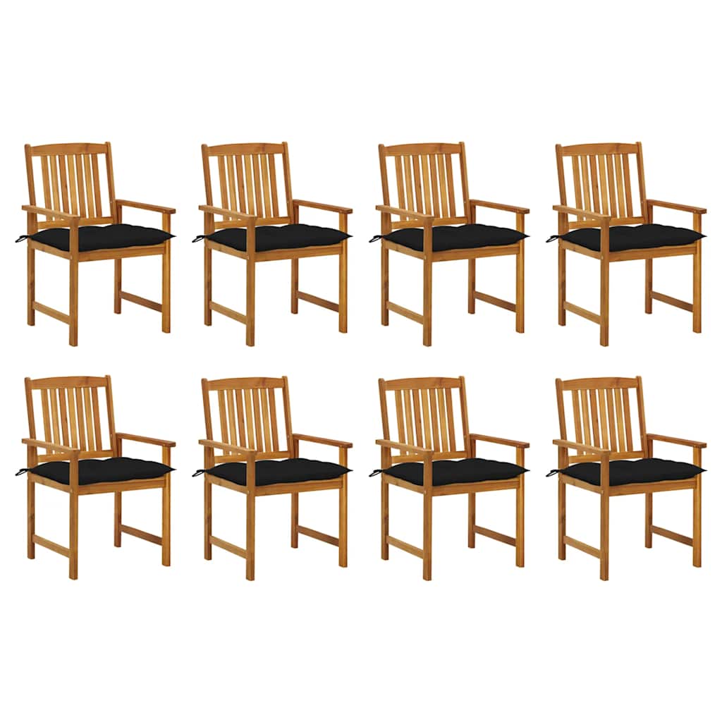 Tuinstoelen 8 st met kussens massief acaciahout is nu te koop bij PeponiXL, paradijselijk wonen!