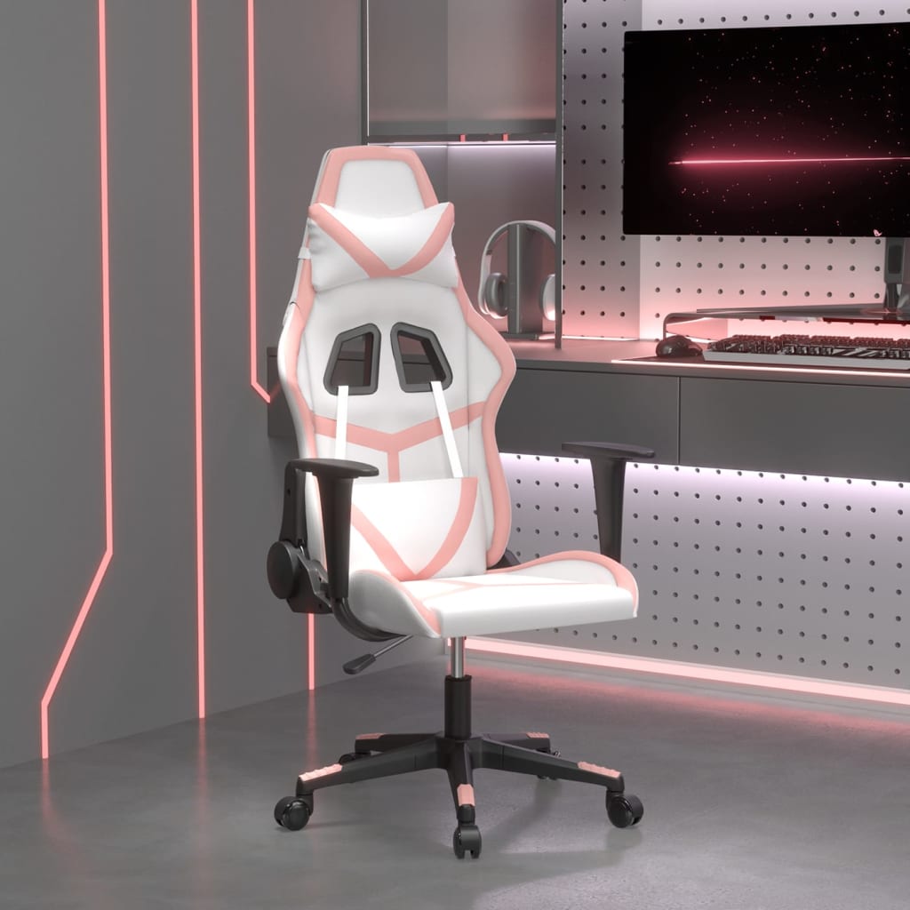 Gamestoel kunstleer wit en roze is nu te koop bij PeponiXL, paradijselijk wonen!