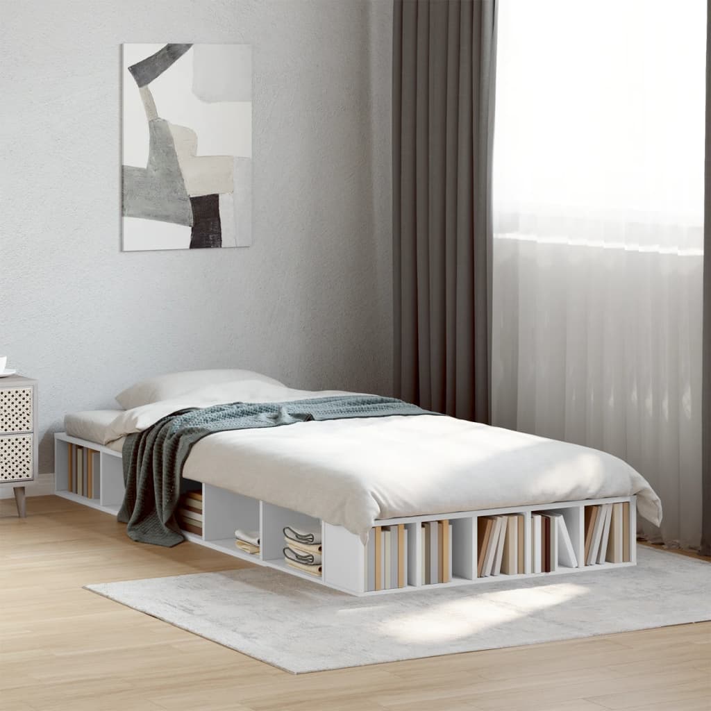 Bedframe bewerkt hout wit 90x190 cm is nu te koop bij PeponiXL, paradijselijk wonen!