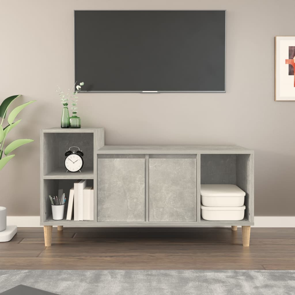 Tv-meubel 100x35x55 cm bewerkt hout betongrijs is nu te koop bij PeponiXL, paradijselijk wonen!