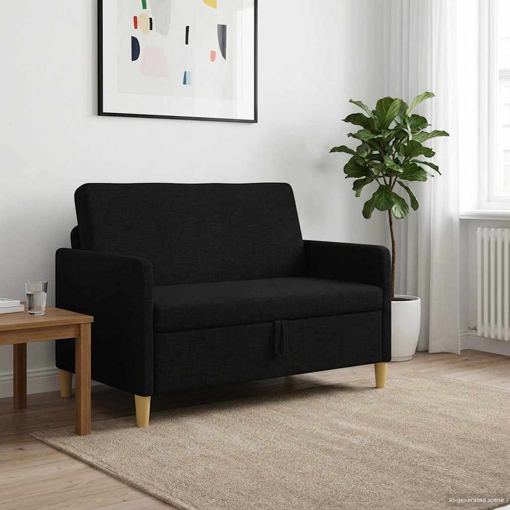 Bank met opslag Zwart 122 x 78 x 87 cm Polyester is nu te koop bij PeponiXL, paradijselijk wonen!