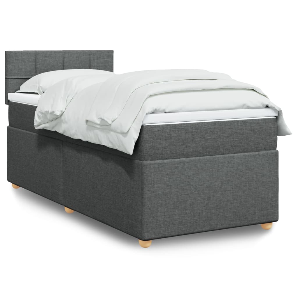 Boxspring met matras stof donkergrijs 90x190 cm is nu te koop bij PeponiXL, paradijselijk wonen!