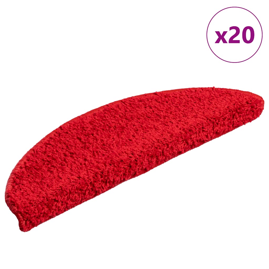 Trapmatten 20 st 56x17x3 cm Rood Halfrond is nu te koop bij PeponiXL, paradijselijk wonen!