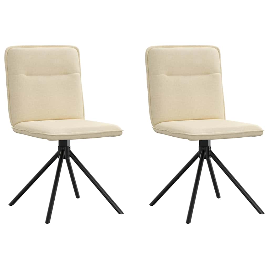 Eetkamerstoelen 2 st stof crèmekleurig is nu te koop bij PeponiXL, paradijselijk wonen!