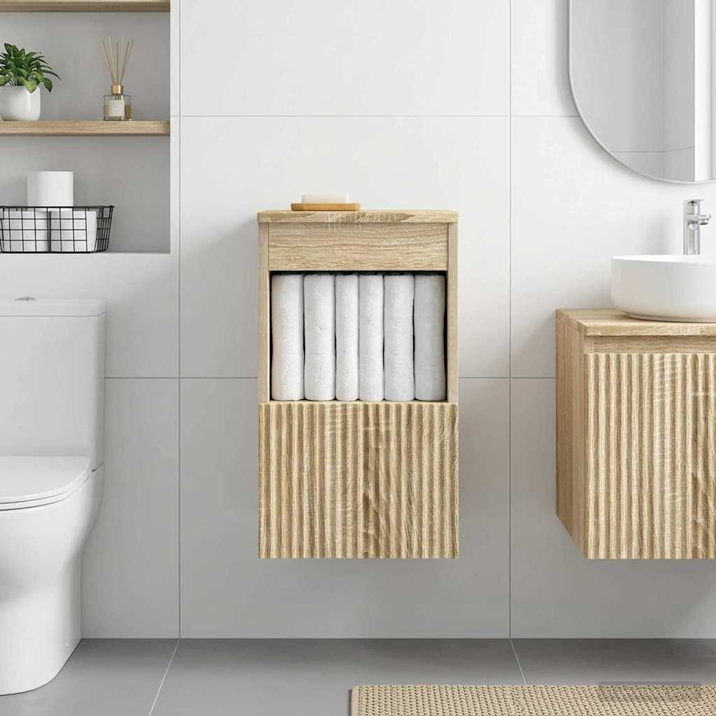 Badkamerkast Sonoma Eiken 30 x 44,5 x 50 cm Bewerkt hout is nu te koop bij PeponiXL, paradijselijk wonen!