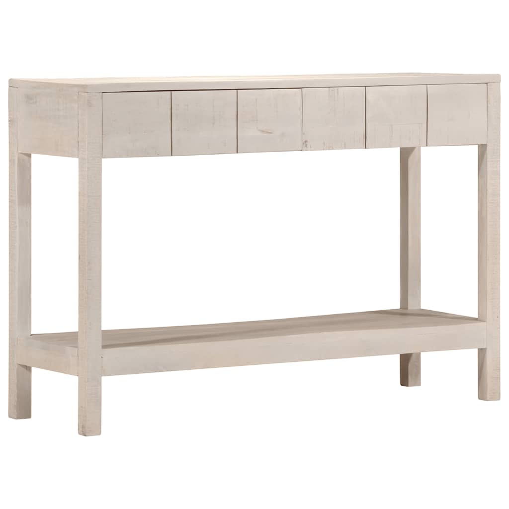 Wandtafel 110x35x75 cm massief mangohout wit is nu te koop bij PeponiXL, paradijselijk wonen!