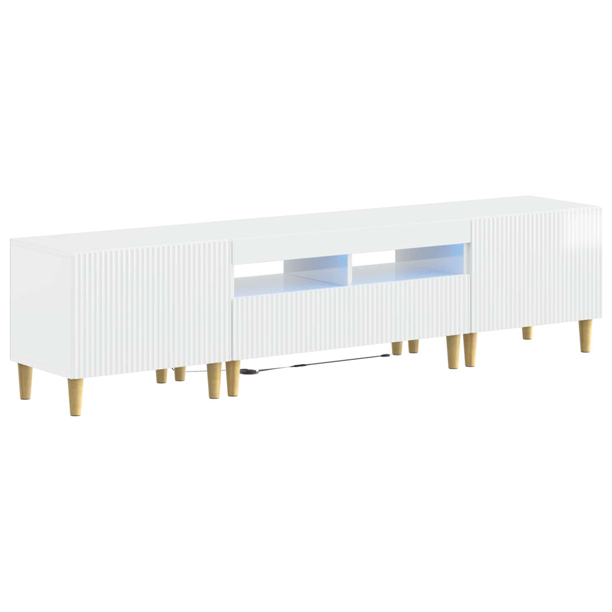 5-delige LED TV-kast Hoogglans Wit Bewerkt hout is nu te koop bij PeponiXL, paradijselijk wonen!