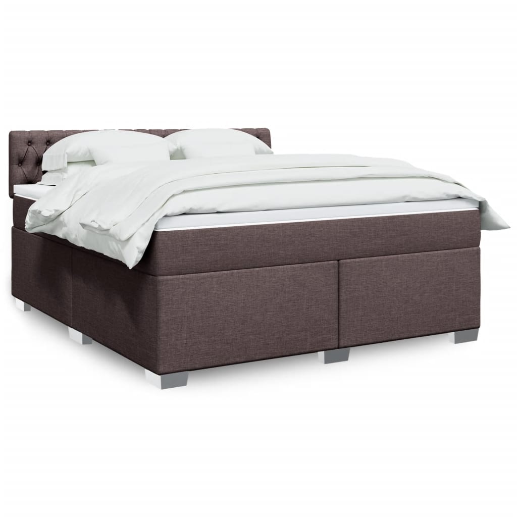 Boxspring met matras stof donkerbruin 180x200 cm is nu te koop bij PeponiXL, paradijselijk wonen!