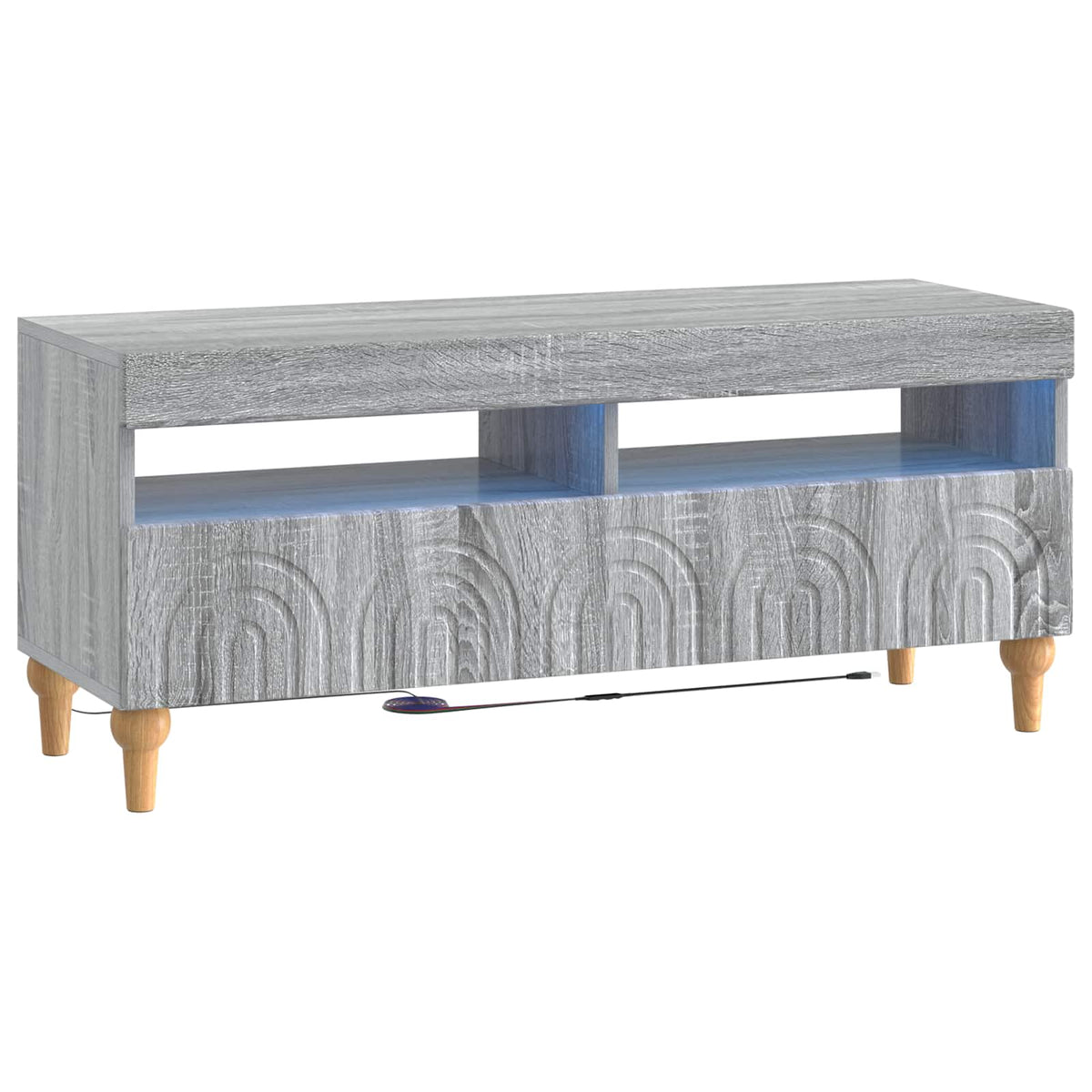 LED tv-meubel Grijs Sonoma Bewerkt hout is nu te koop bij PeponiXL, paradijselijk wonen!