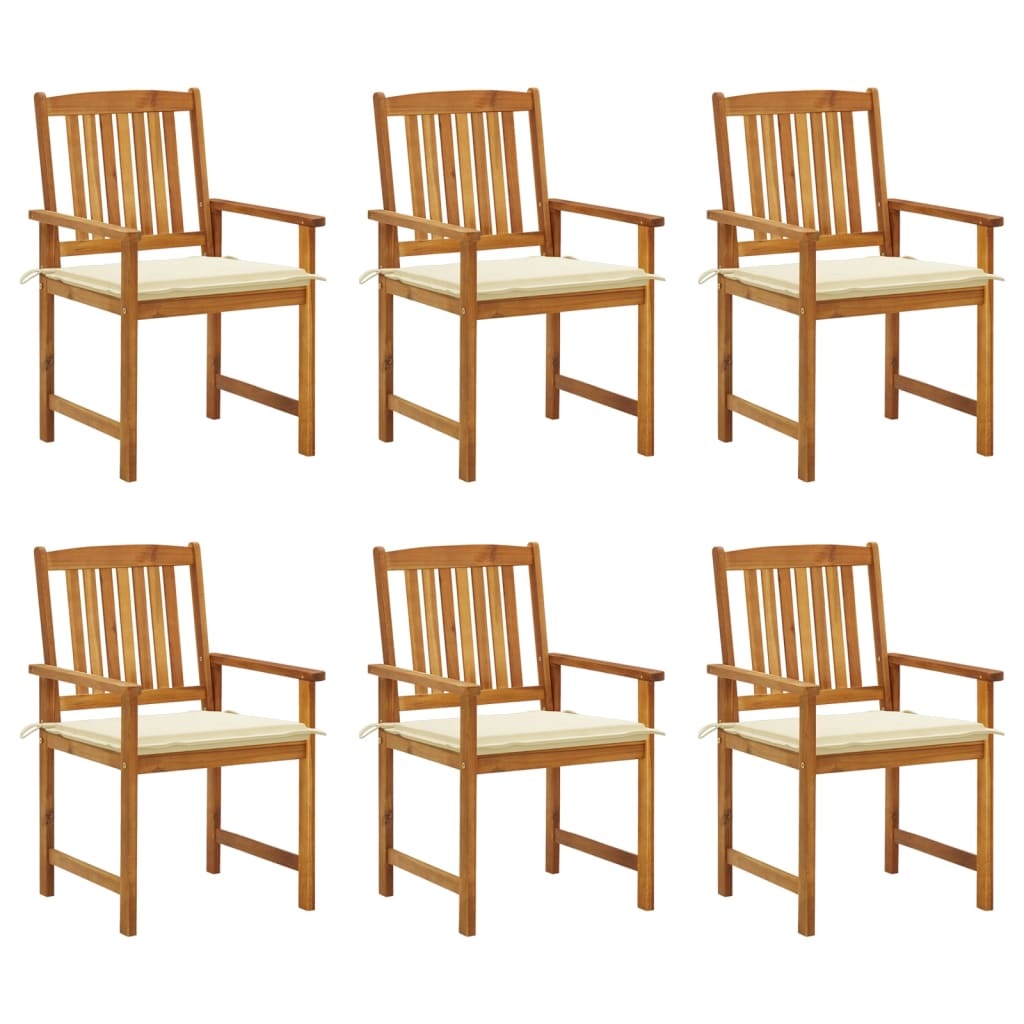 Tuinstoelen 6 st met kussens massief acaciahout is nu te koop bij PeponiXL, paradijselijk wonen!