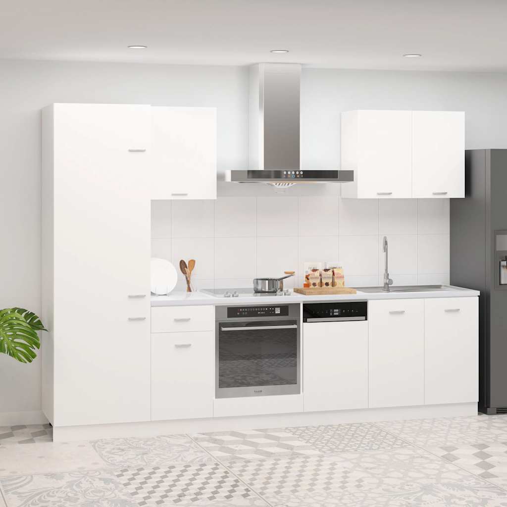 7-delige Keukenkastenset Lyon bewerkt hout wit is nu te koop bij PeponiXL, paradijselijk wonen!