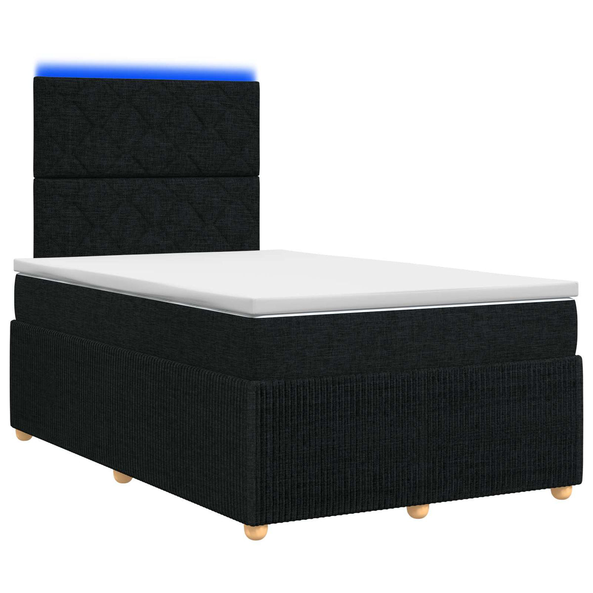 LED Boxspring Bed met Matras Zwart 120 x 190 cm Stof is nu te koop bij PeponiXL, paradijselijk wonen!