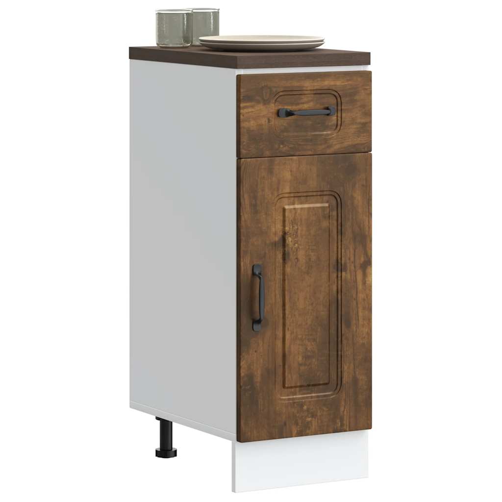 Onderkast Kalmar bewerkt hout gerookt eikenkleurig is nu te koop bij PeponiXL, paradijselijk wonen!