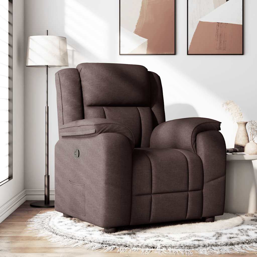 Fauteuil verstelbaar stof donkerbruin is nu te koop bij PeponiXL, paradijselijk wonen!