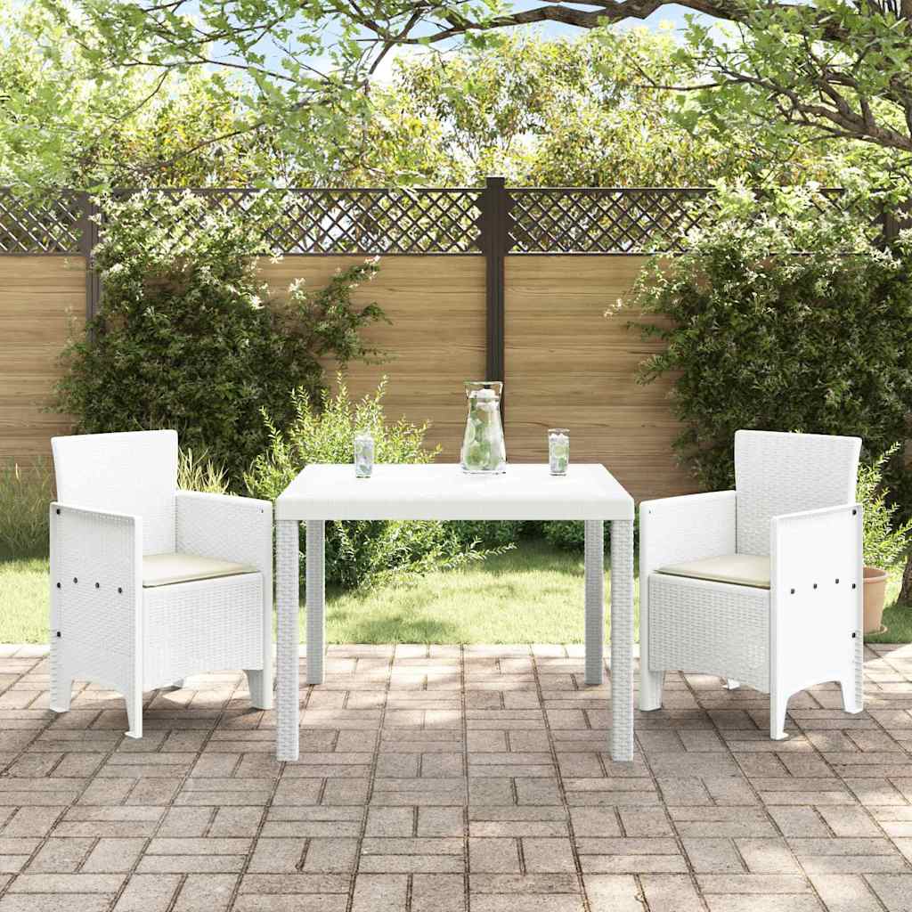 Tuin Eetset 3 st Wit Polypropyleen is nu te koop bij PeponiXL, paradijselijk wonen!