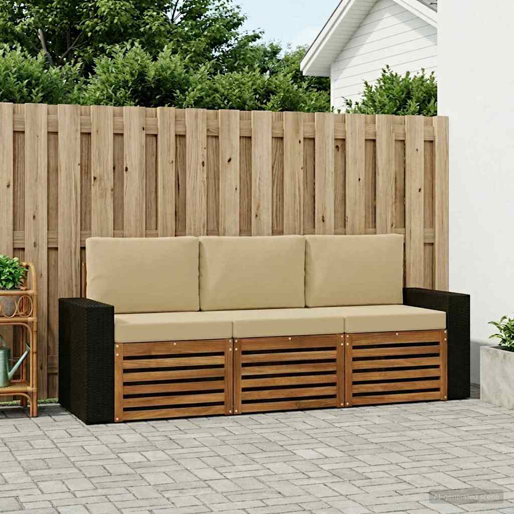 Sofa-Sets met kussen 3 pcs Massief Acaciahout is nu te koop bij PeponiXL, paradijselijk wonen!